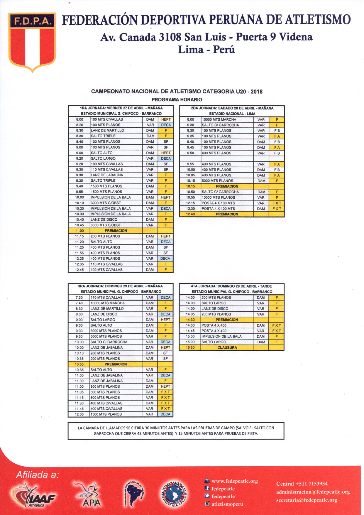 atletismo programa u20