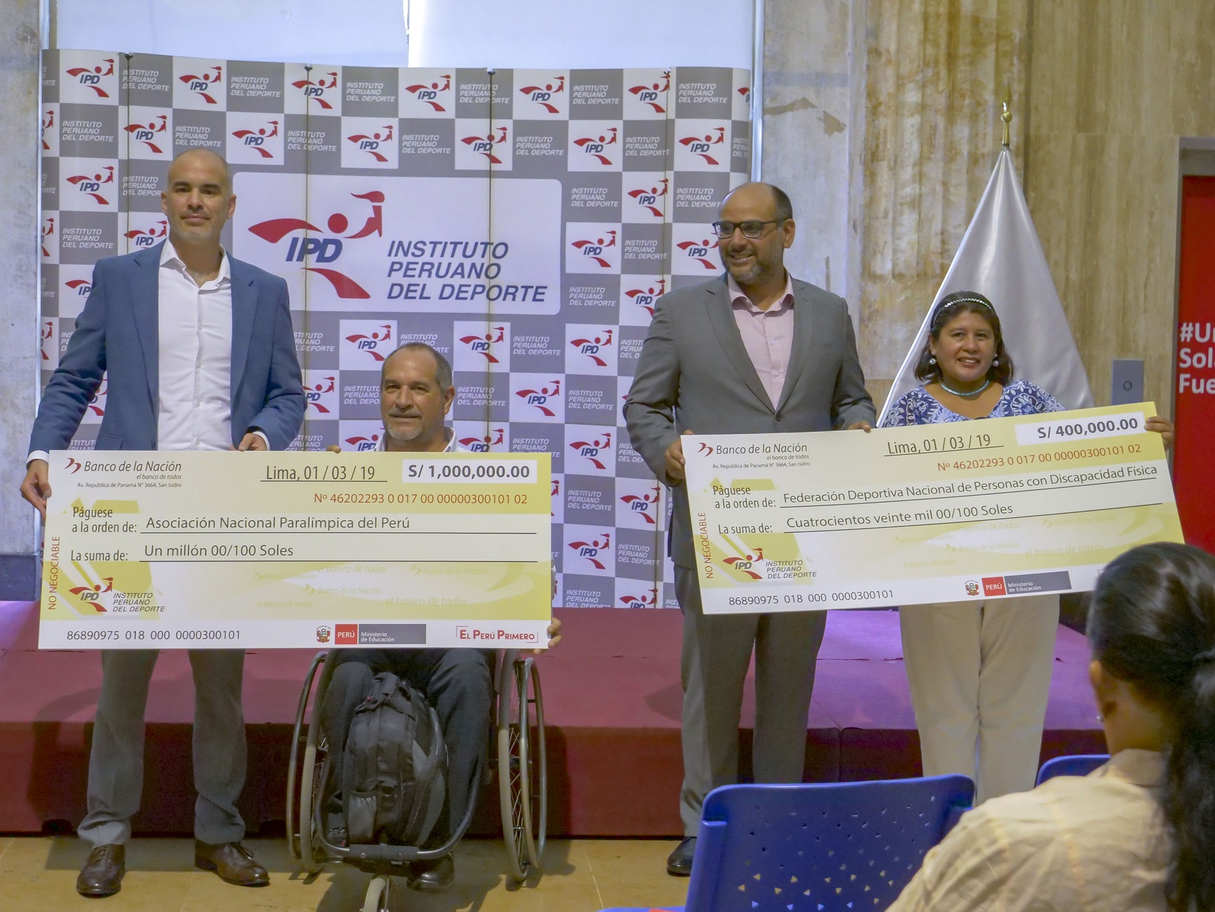 la asociación paralimpica y la federación para personas con discapacidad también recibieron subvención