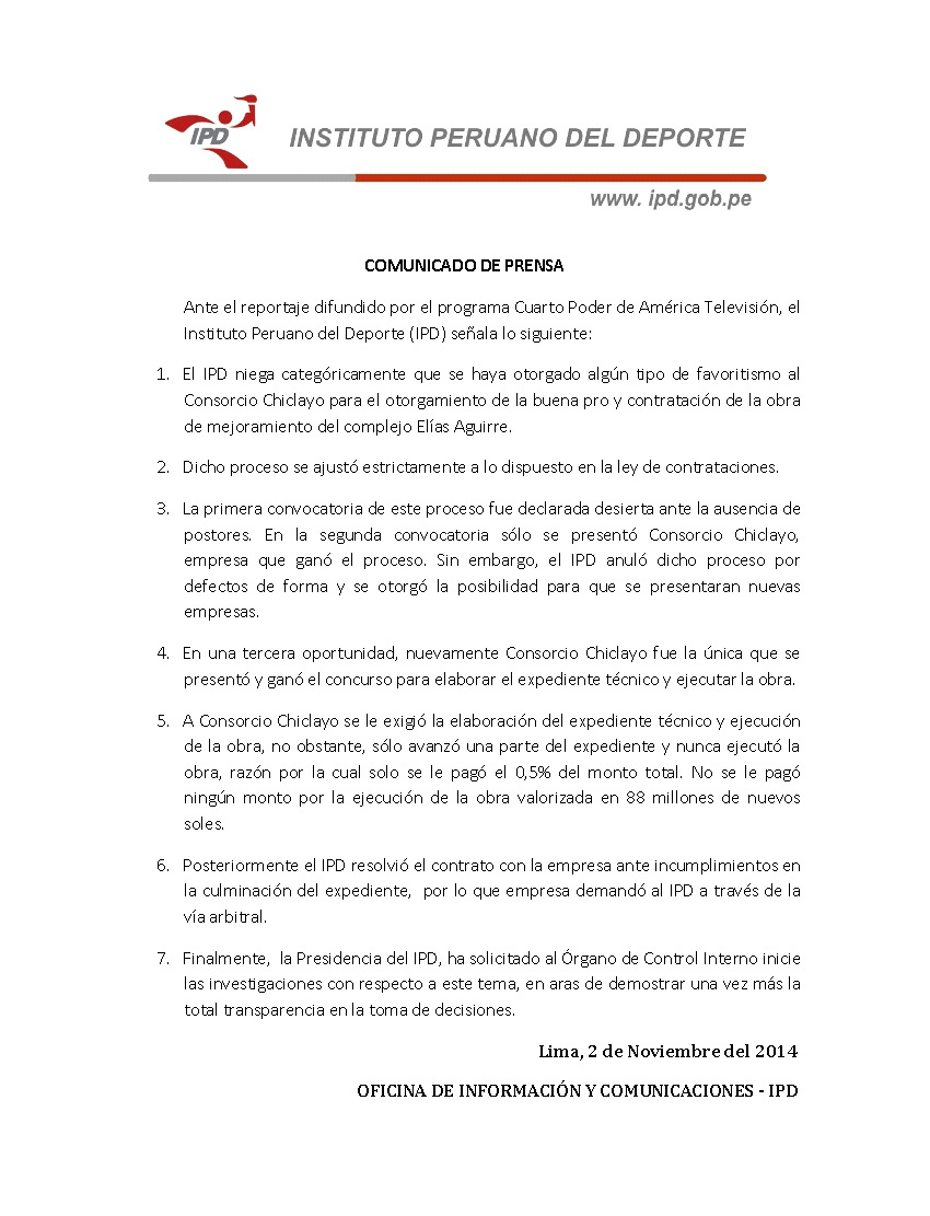 COMUNICADO DE PRENSA COMUNICADO DE PRENSA